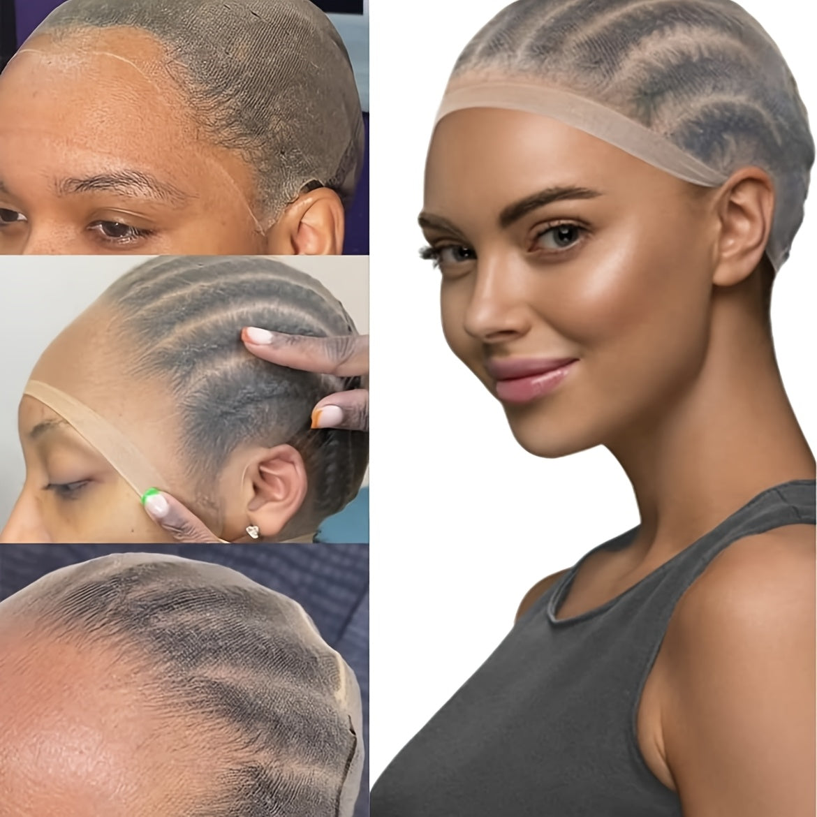 4/10pcs HD Ultra-Thin Stretchy Nylon Wig Cap- Invisible, Lightweight, Breathable & Durable - Perfect for Lace Front Wigs & All Hair Types, Hairpiece Accessory, Seamless Cap, Lightweight Material, Soft Fabric, Beauty Professio