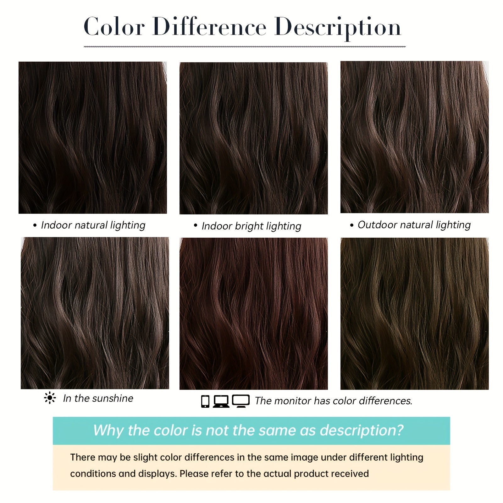 Women's -Resistant Long Curly Wig with Rose Net - Dark Brown/Black -Looking Loose Waves, -Stylable Fiber Hair for Daily Wear, Parties, Christmas & Valentine's Day (No glue/Spray needed)