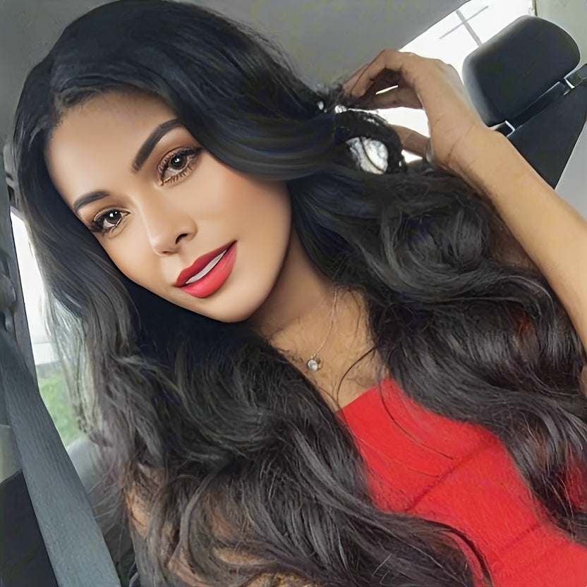 Women's Stylish Center Parted Wavy Hair, Elegant 66.04 cm Long Wig for Beginners Heat Resistant Synthetic Wig, Suitable for Daily Wear and Party Use