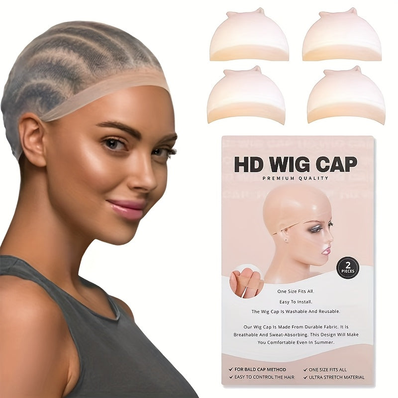 4/10pcs HD Ultra-Thin Stretchy Nylon Wig Cap- Invisible, Lightweight, Breathable & Durable - Perfect for Lace Front Wigs & All Hair Types, Hairpiece Accessory, Seamless Cap, Lightweight Material, Soft Fabric, Beauty Professio