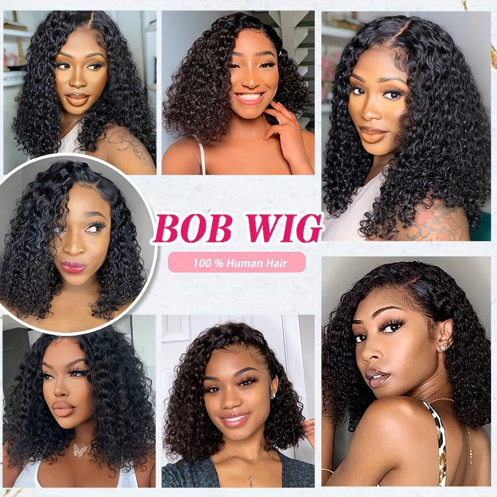 Glueless Wigs Human Hair Pre Plucked Pre Cut Bob Wig Human Hair 180% Density 4x4 Water Wave Lace Closure Wigs Human Hair For Woman Glueless Wigs Human Hair Lace Front Wigs