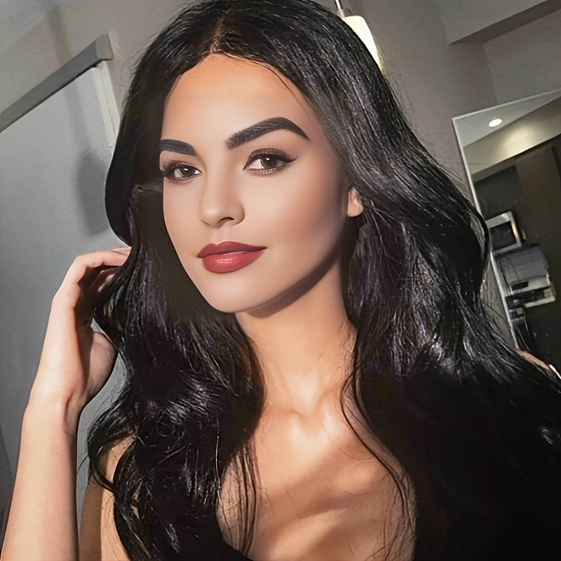 Women's Stylish Center Parted Wavy Hair, Elegant 66.04 cm Long Wig for Beginners Heat Resistant Synthetic Wig, Suitable for Daily Wear and Party Use