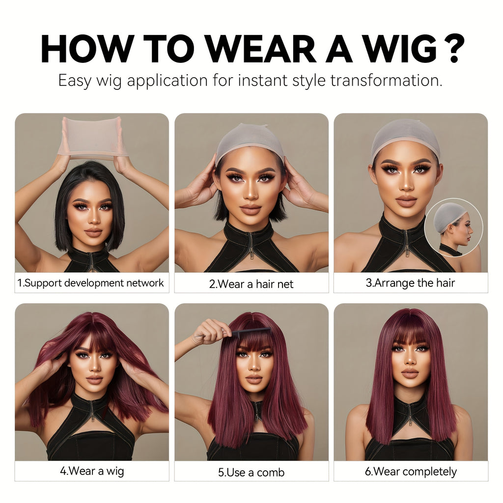 Women's -Resistant Long Curly Wig with Rose Net - Dark Brown/Black -Looking Loose Waves, -Stylable Fiber Hair for Daily Wear, Parties, Christmas & Valentine's Day (No glue/Spray needed)