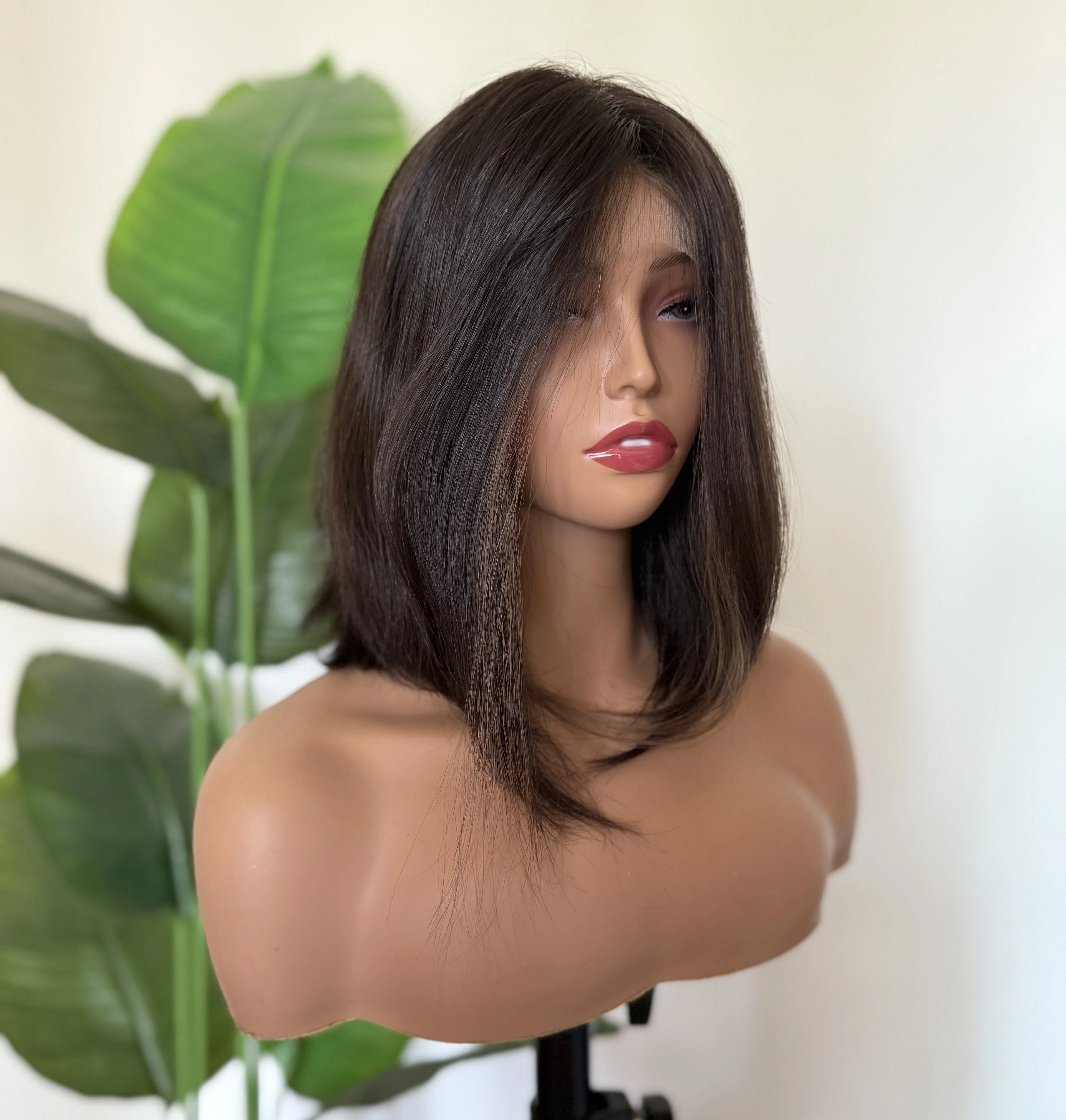 Top Quality Highlights Color Human Hair Jewish Wig Invisible HD Lace Front Wig Swiss Lace Top Jewish WigFor White Women