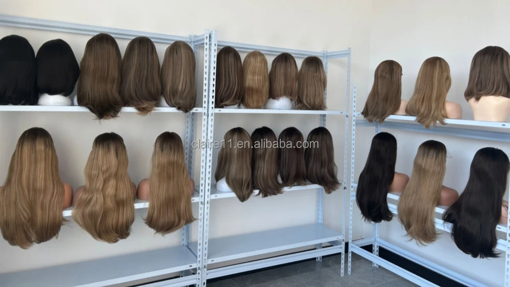 Top Quality Highlights Color Human Hair Jewish Wig Invisible HD Lace Front Wig Swiss Lace Top Jewish WigFor White Women