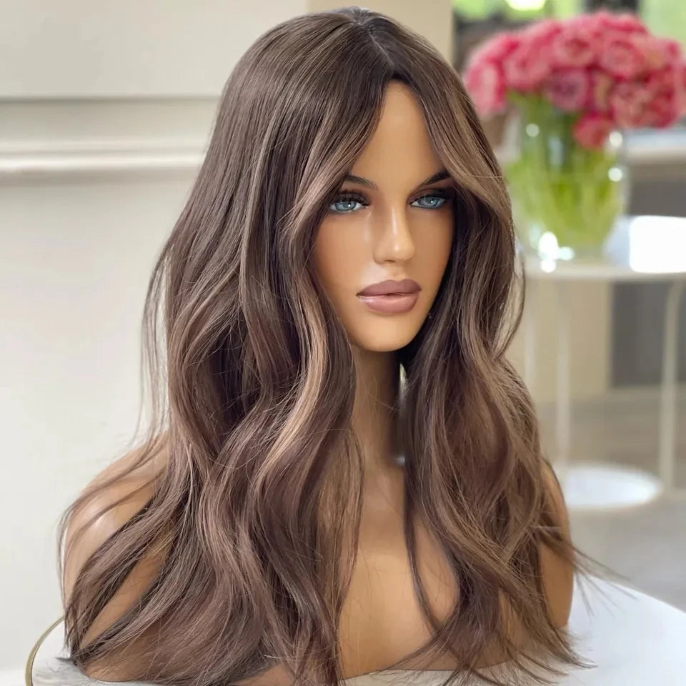 New Arrival HD 13x4 Transparent Lace Front Wig Virgin Remy Hair | Body Wave Highlight Brown Glueless Human Hair Wigs