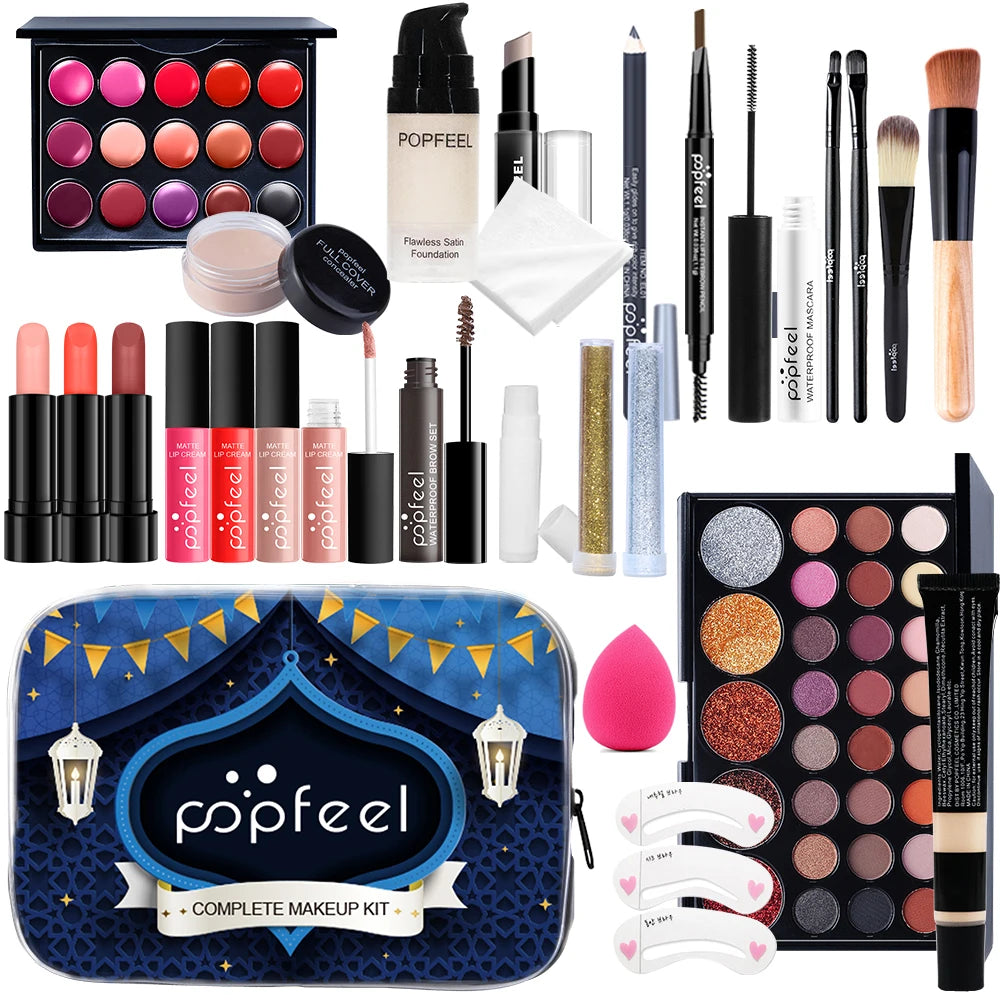 POPFEEL Complete Festival Makeup Set - Eid al-Adha Face Makeup Gift Set for Girls, Women, and Moms | Perfect Makeup Gift Set.