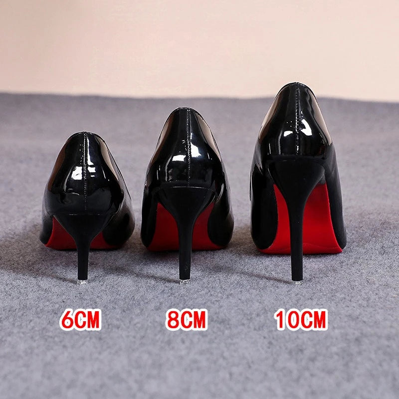 Sexy Women High Heels Pointed Toe Red Bottom Women Pumps Fashion High Quality Party Wedding Shoes Stiletto Ladies Shoes Big Size