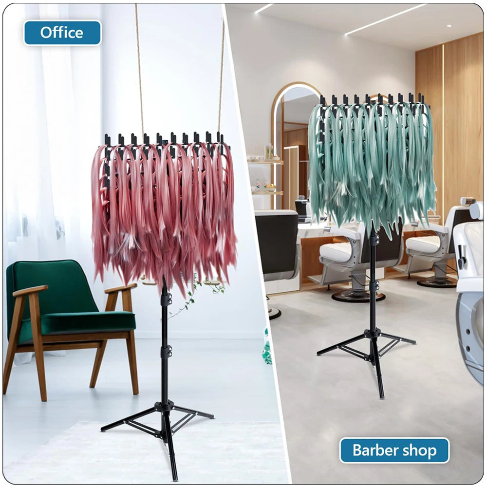 Wig Stand For Braiding Hair Faster Hair Braiding Rack With Tripod Stand Hair Braiding Kits Tools Hair Rack For Making Braiding