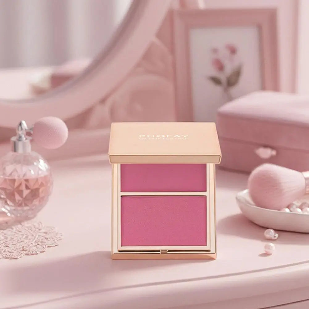 Natural Matte Contour Blush Highly Pigmented Long Lasting Dual Color Palette For A Sculpted Face And Natural Beauty Makeup Look