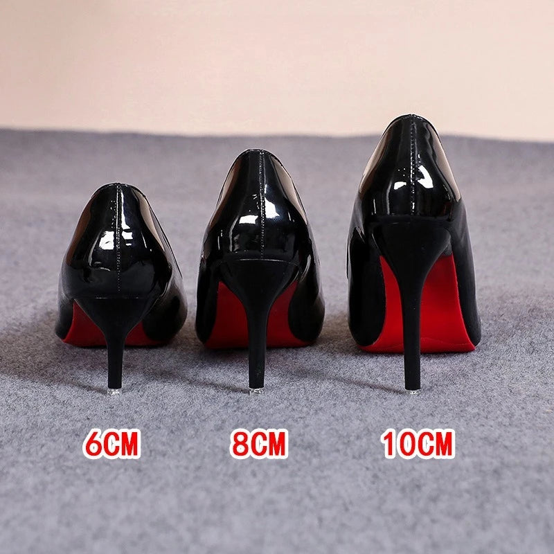 Sexy Women High Heels Pointed Toe Red Bottom Women Pumps Fashion High Quality Party Wedding Shoes Stiletto Ladies Shoes Big Size