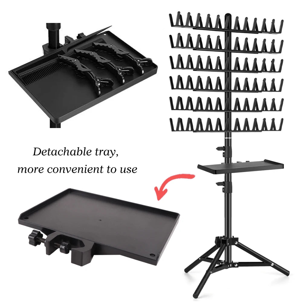 Wig Stand For Braiding Hair Faster Hair Braiding Rack With Tripod Stand Hair Braiding Kits Tools Hair Rack For Making Braiding