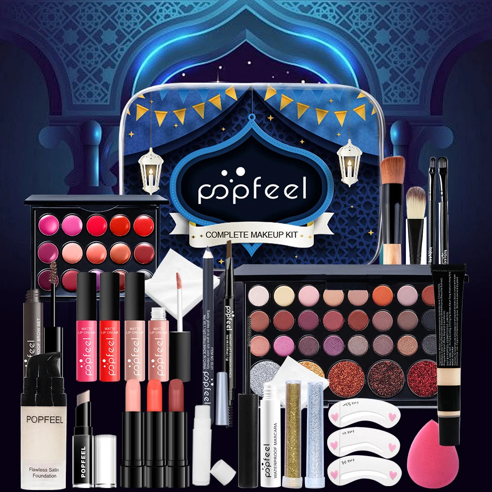 POPFEEL Complete Festival Makeup Set - Eid al-Adha Face Makeup Gift Set for Girls, Women, and Moms | Perfect Makeup Gift Set.