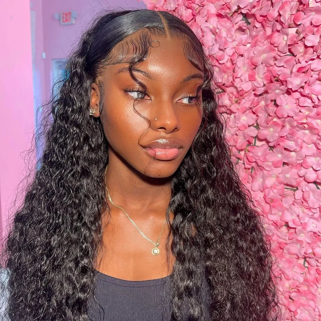 300% Density 40 46 Inch 13x6 HD Loose Deep Wave Lace Frontal Wig Brazilian 13x4 Water Curly Human Hair Wigs For Women Preplucked