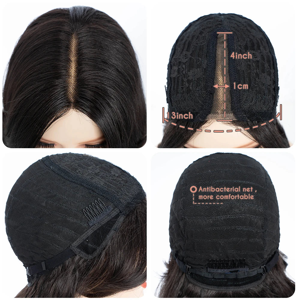 Synthetic Lace Wigs For Black Women Long 28 inch Body Wave Wavy Middle Part Lace Wig Ombre Blonde Brown Cosplay Wigs