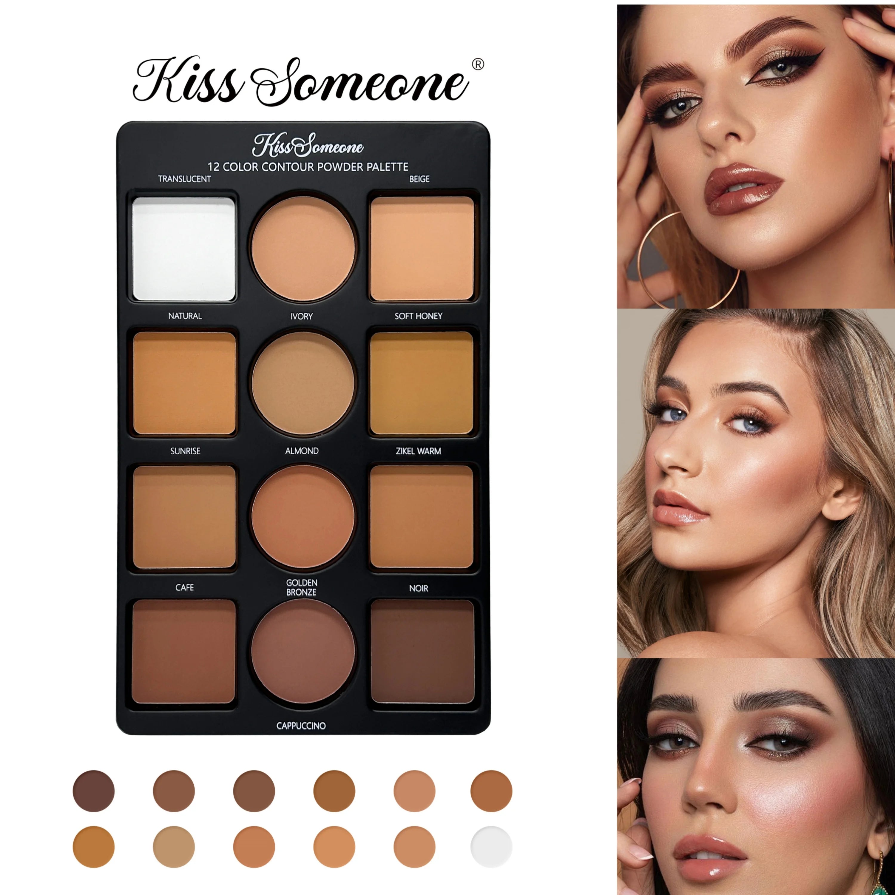 Contouring Makeup Palette for Beginners, 9 Colors Large Pro Contour Palette with Make Up Brush, Waterproof Long-Lasting Cosmetic