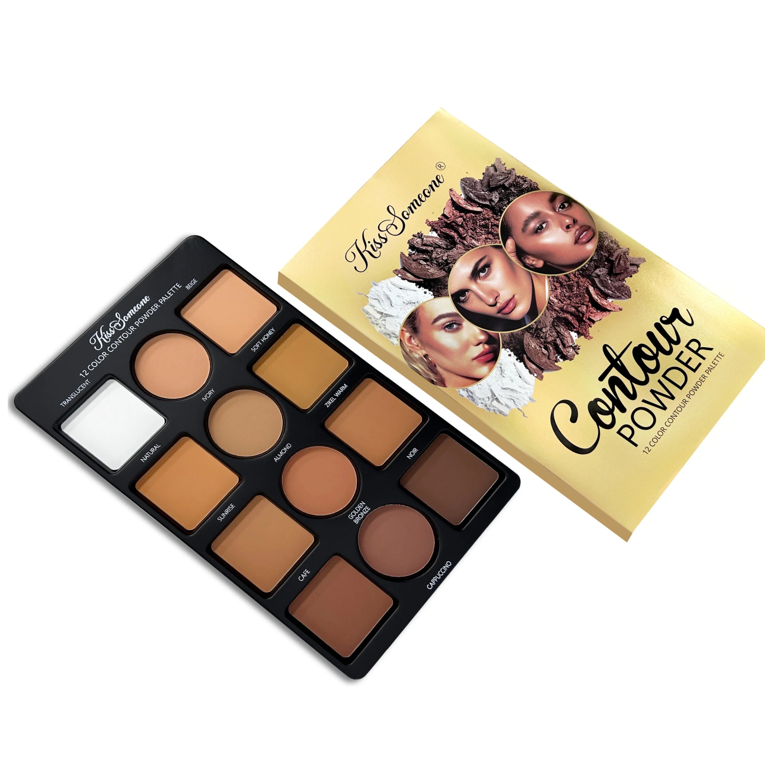 Contouring Makeup Palette for Beginners, 9 Colors Large Pro Contour Palette with Make Up Brush, Waterproof Long-Lasting Cosmetic