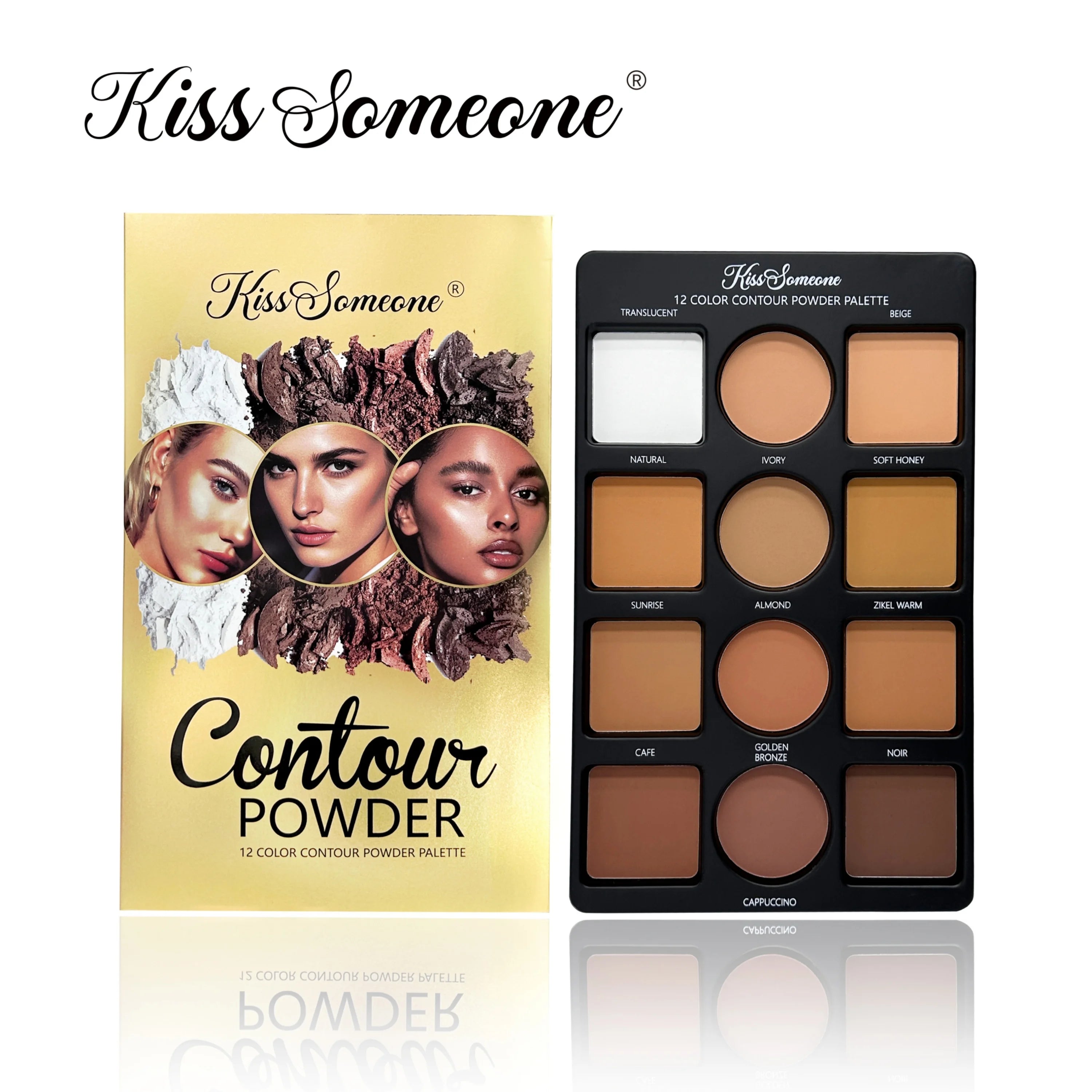 Contouring Makeup Palette for Beginners, 9 Colors Large Pro Contour Palette with Make Up Brush, Waterproof Long-Lasting Cosmetic