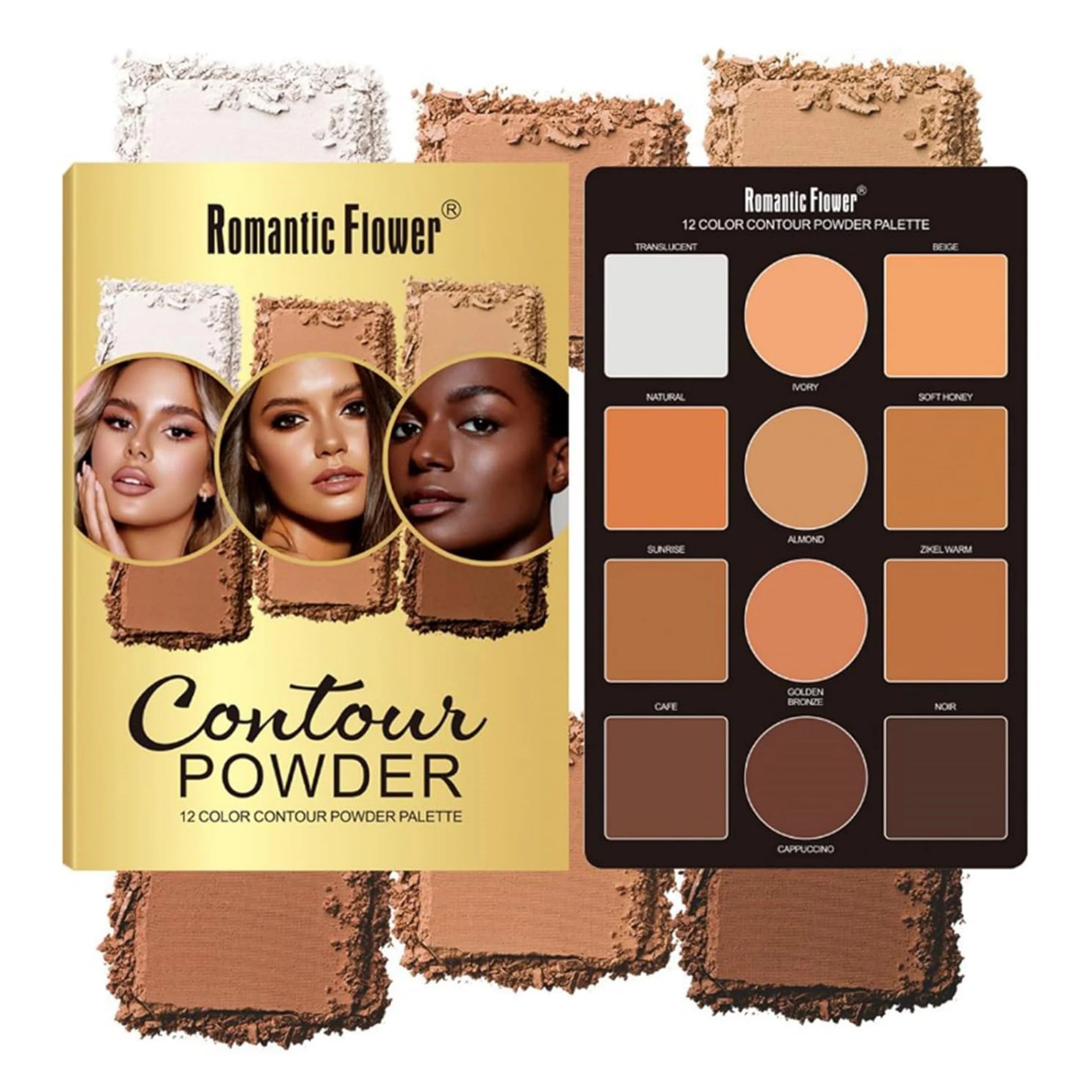 Contouring Makeup Palette for Beginners, 9 Colors Large Pro Contour Palette with Make Up Brush, Waterproof Long-Lasting Cosmetic