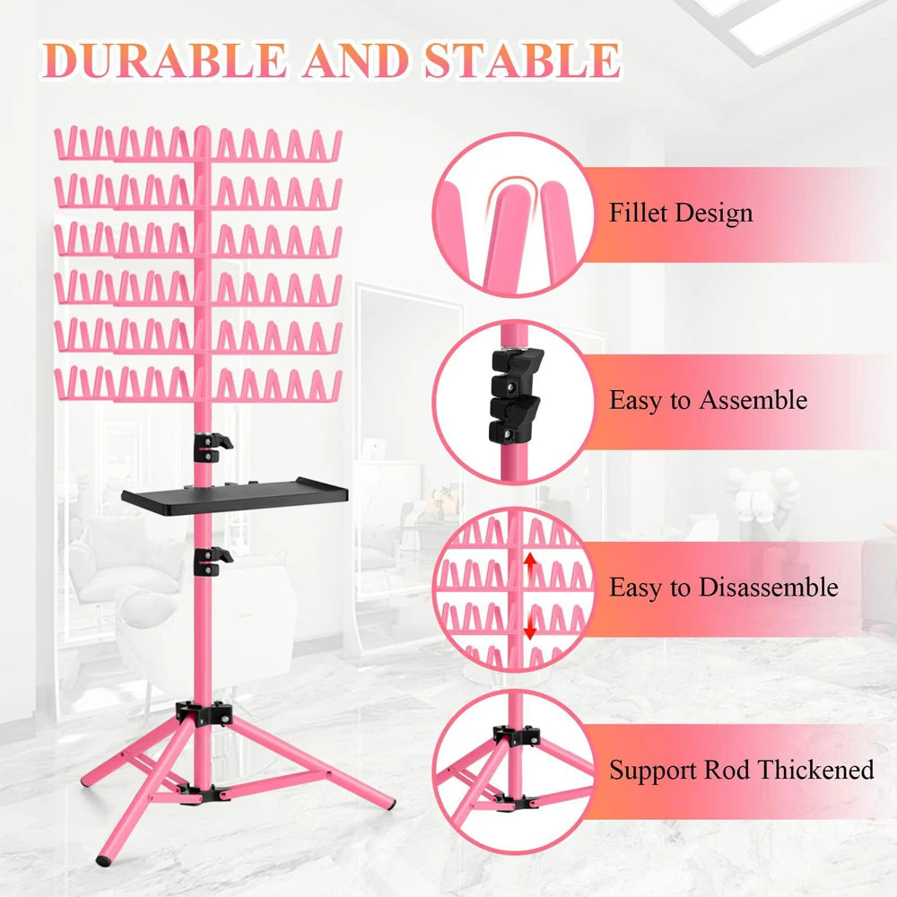 Wig Stand For Braiding Hair Faster Hair Braiding Rack With Tripod Stand Hair Braiding Kits Tools Hair Rack For Making Braiding