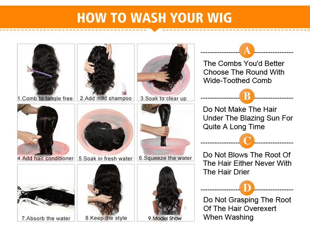 Body Wave 4x4 Transparent Lace Front Human Hair 180% Density for Women Malaysia Pre Plucked With Baby Hair Wigs Natural Color