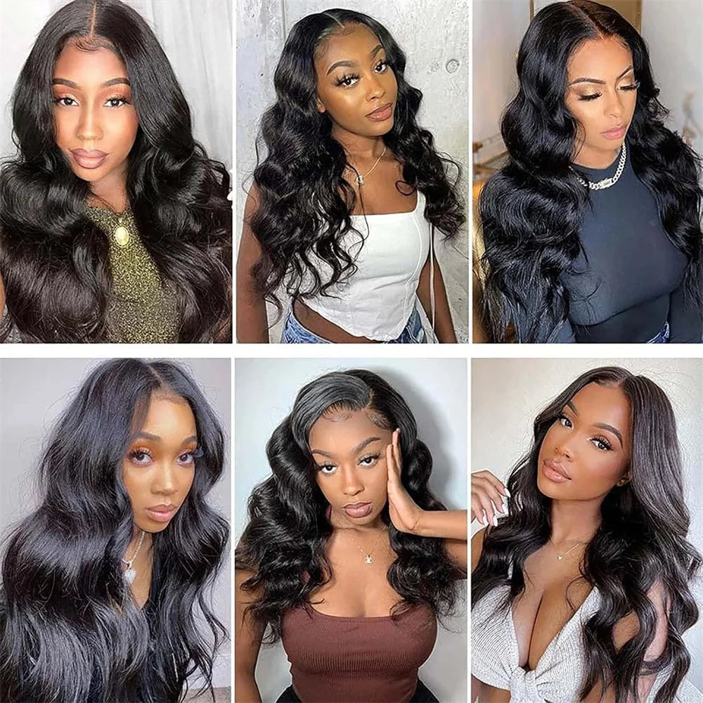 Body Wave 4x4 Transparent Lace Front Human Hair 180% Density for Women Malaysia Pre Plucked With Baby Hair Wigs Natural Color