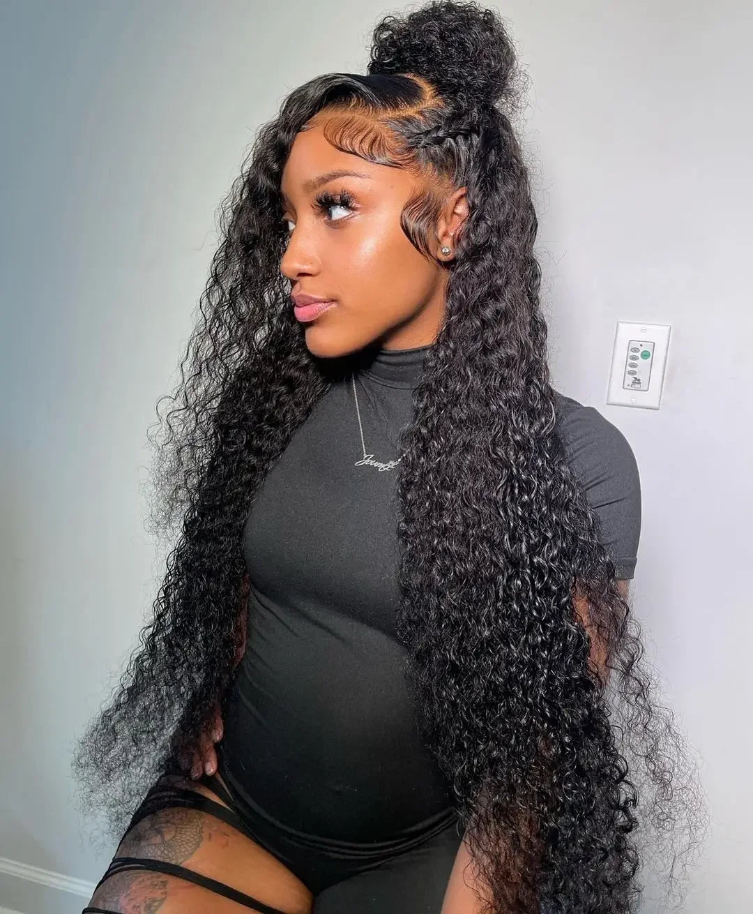 300% Density 40 46 Inch 13x6 HD Loose Deep Wave Lace Frontal Wig Brazilian 13x4 Water Curly Human Hair Wigs For Women Preplucked