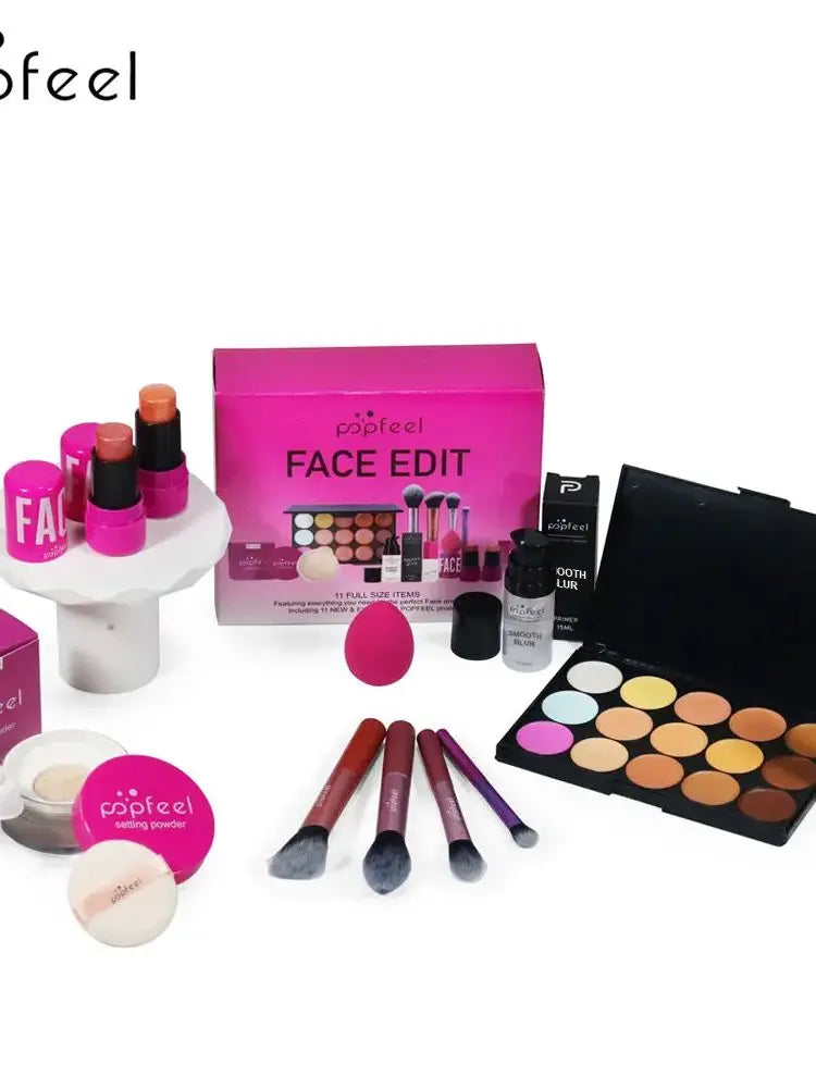 POPFEEL Valentine's Day and Holiday Makeup Gift Set - All-in-One 11-Piece Makeup Kit for Girls and Women, Featuring Concealer