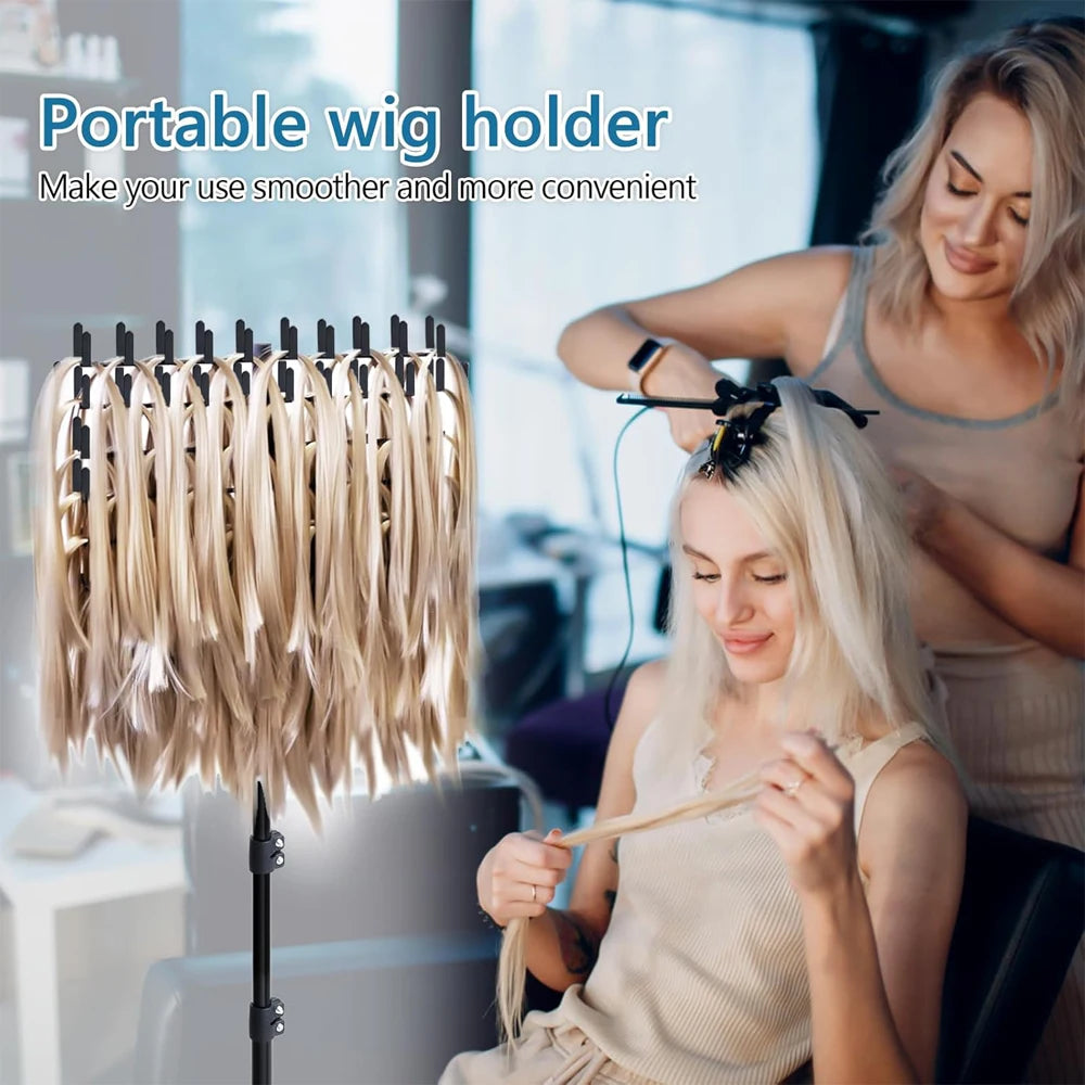 Wig Stand For Braiding Hair Faster Hair Braiding Rack With Tripod Stand Hair Braiding Kits Tools Hair Rack For Making Braiding