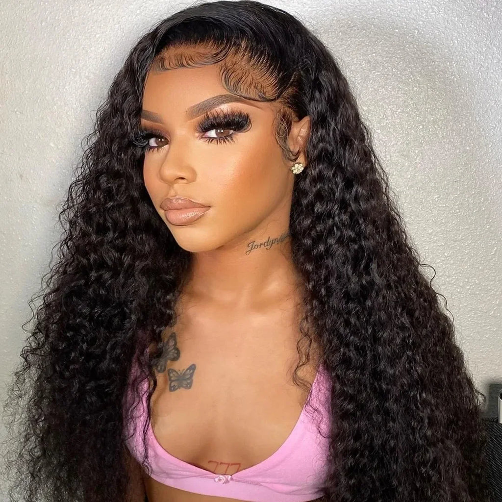 300% Density 40 46 Inch 13x6 HD Loose Deep Wave Lace Frontal Wig Brazilian 13x4 Water Curly Human Hair Wigs For Women Preplucked