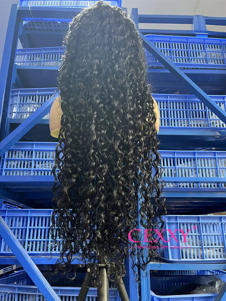 30 40Inch Curly Wigs 13x6 HD Transparent Lace Frontal Human Hair Deep Wave Frontal Wig 250% Density Raw Hair Brazilian For Women
