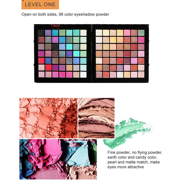 177 Color Makeup Set Including Eyeshadow Palette Blush lip Gloss Concealer,All-in-one Women's Makeup et,Complete Set with Mirror