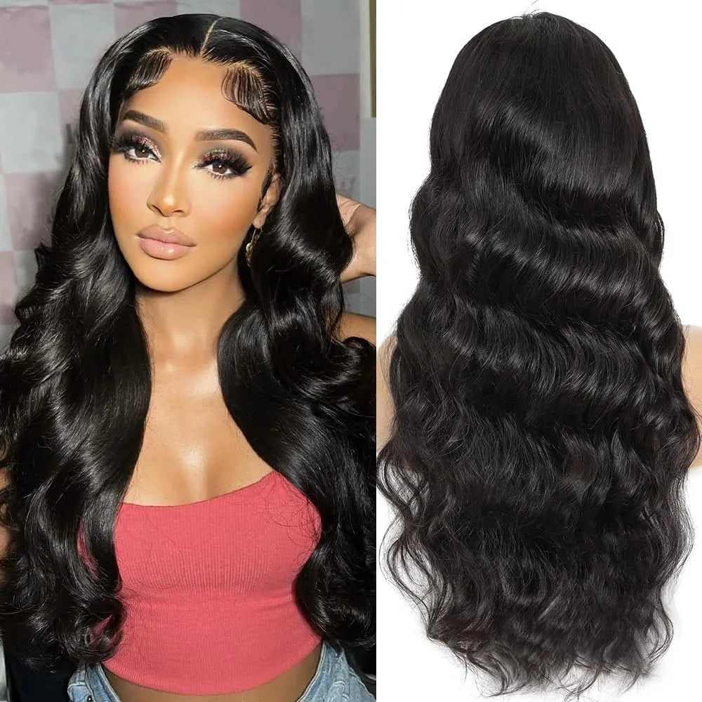 Body Wave 4x4 Transparent Lace Front Human Hair 180% Density for Women Malaysia Pre Plucked With Baby Hair Wigs Natural Color