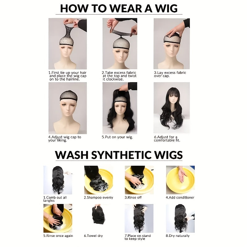 Women's Stylish Center Parted Wavy Hair, Elegant 66.04 cm Long Wig for Beginners Heat Resistant Synthetic Wig, Suitable for Daily Wear and Party Use