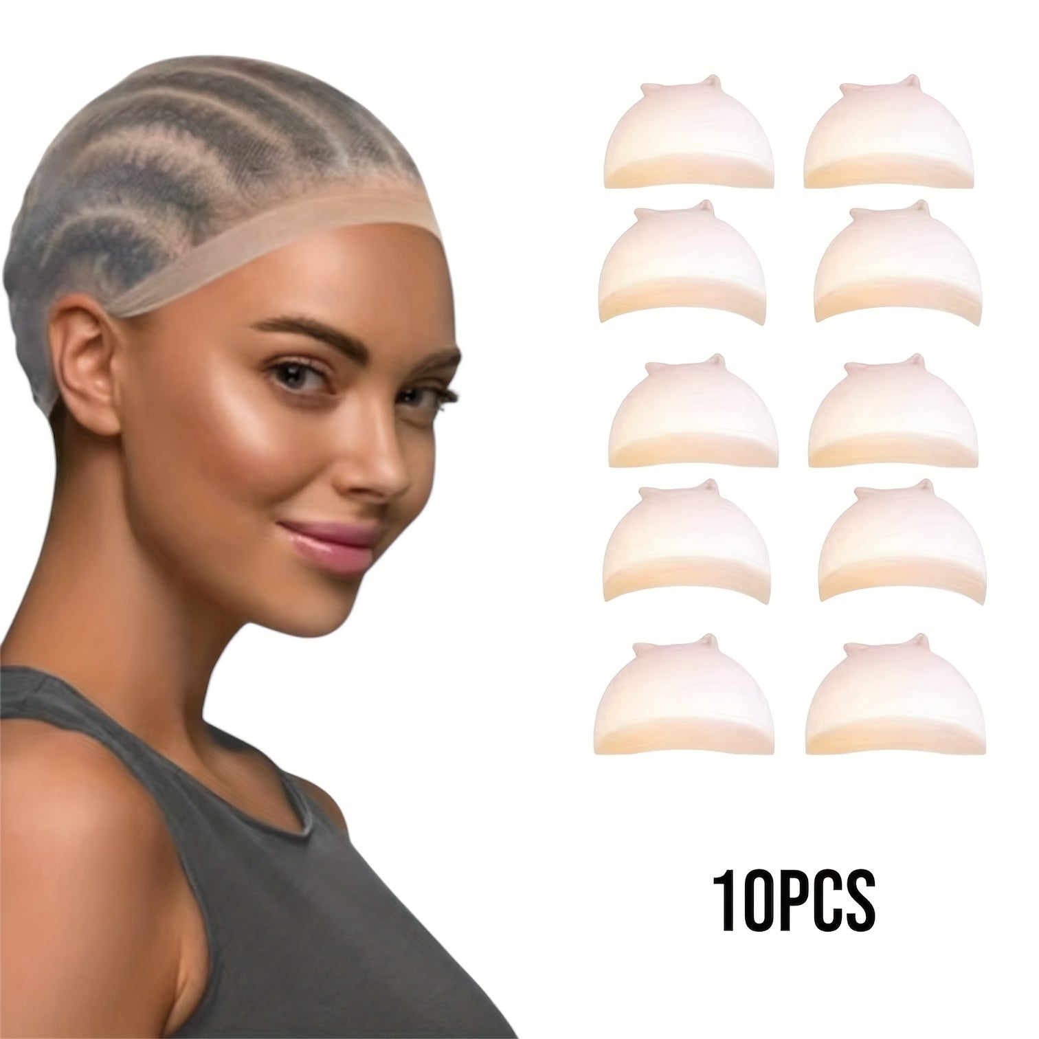 4/10pcs HD Ultra-Thin Stretchy Nylon Wig Cap- Invisible, Lightweight, Breathable & Durable - Perfect for Lace Front Wigs & All Hair Types, Hairpiece Accessory, Seamless Cap, Lightweight Material, Soft Fabric, Beauty Professio