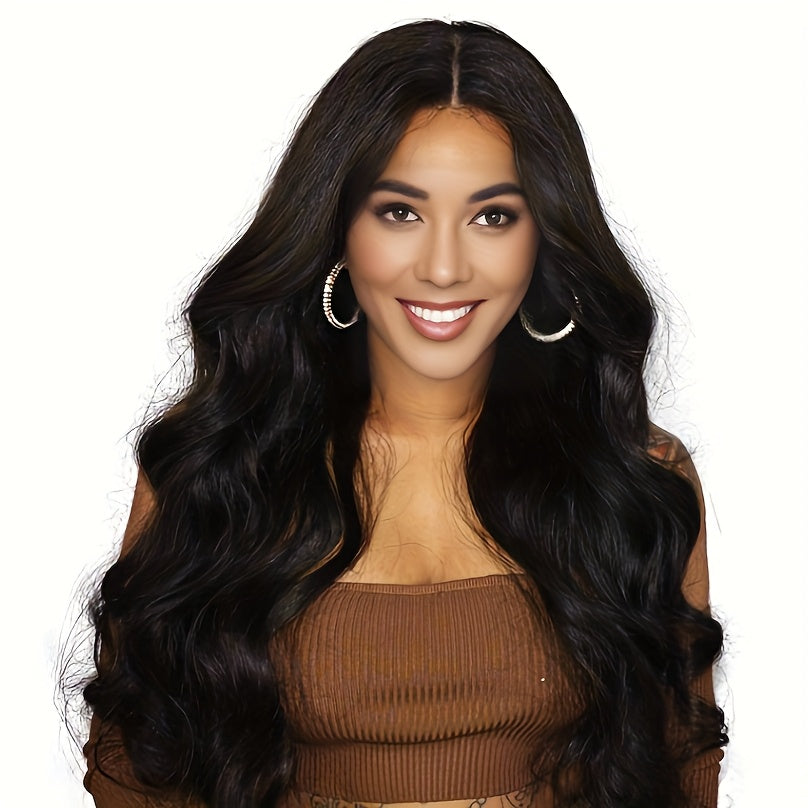 Women's Stylish Center Parted Wavy Hair, Elegant 66.04 cm Long Wig for Beginners Heat Resistant Synthetic Wig, Suitable for Daily Wear and Party Use
