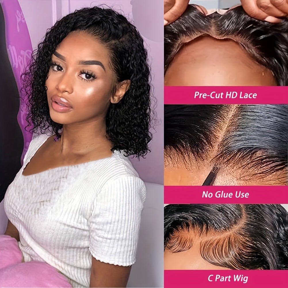 Glueless Wigs Human Hair Pre Plucked Pre Cut Bob Wig Human Hair 180% Density 4x4 Water Wave Lace Closure Wigs Human Hair For Woman Glueless Wigs Human Hair Lace Front Wigs