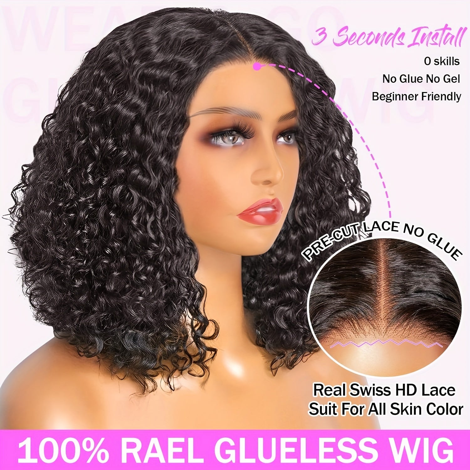 Glueless Wigs Human Hair Pre Plucked Pre Cut Bob Wig Human Hair 180% Density 4x4 Water Wave Lace Closure Wigs Human Hair For Woman Glueless Wigs Human Hair Lace Front Wigs